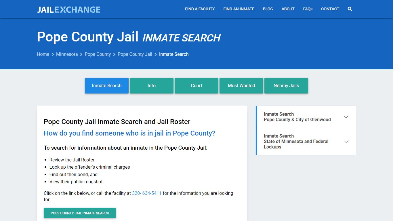 Inmate Search: Roster & Mugshots - Pope County Jail, MN